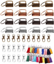 Set di accessori per hanger da chiave 60 pezzi - 20 nastri di adesivo - 20 setole in pelle - 20 ganci a molla regolabili - adatto per la realizzazione di hanger da chiave - utile in uso