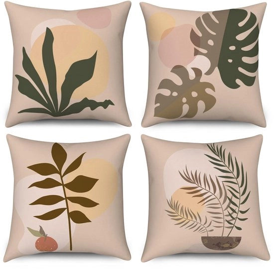 Set di cuscini di 4 pezzi da 40 x 40 cm - Lavabile - Polyester - Tessuto spesso - Respirante e idoneo per la pelle - Cuscino decorativo
