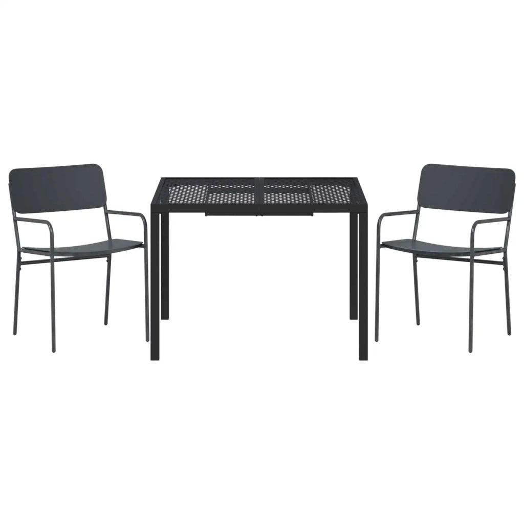 Set Mobili da Esterno 3 pz Antracite Acciaio 3422869