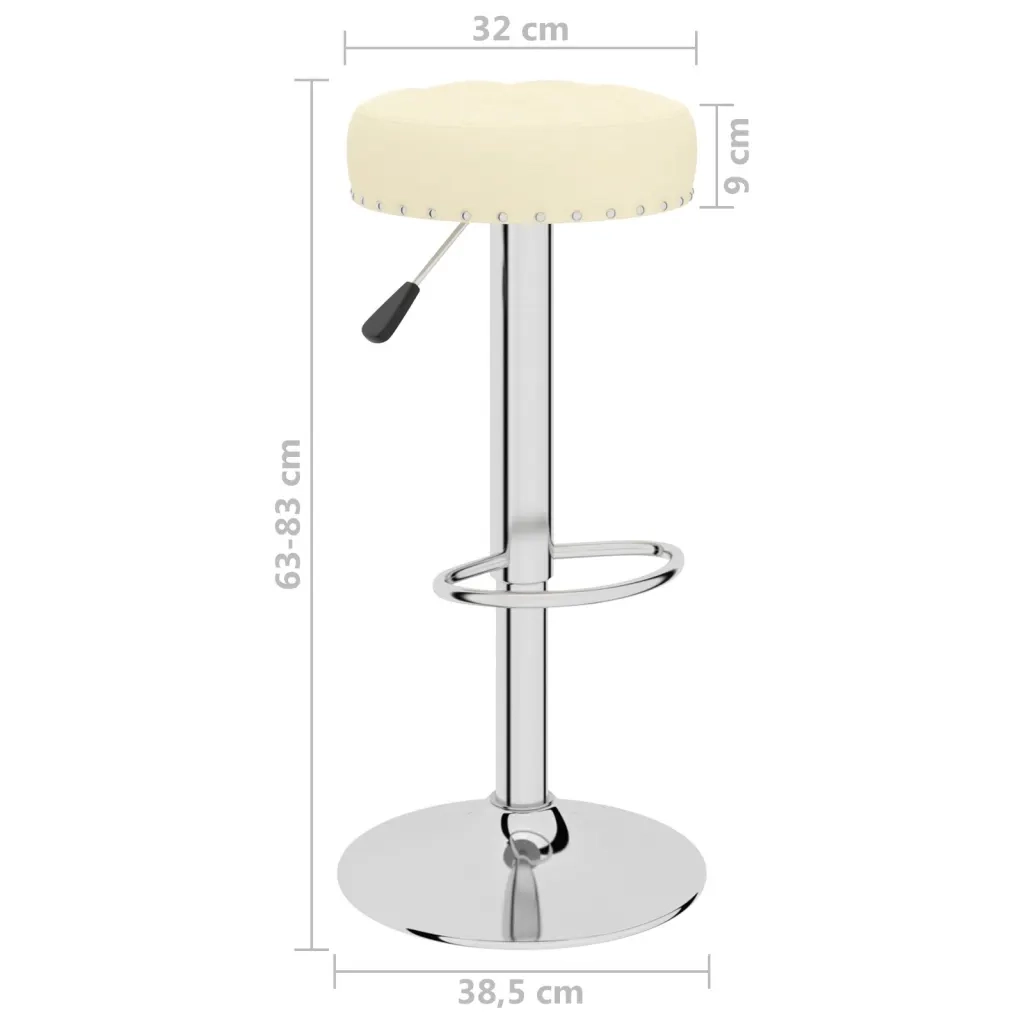 Sgabelli da Bar 2 pz Crema in Tessuto 332973