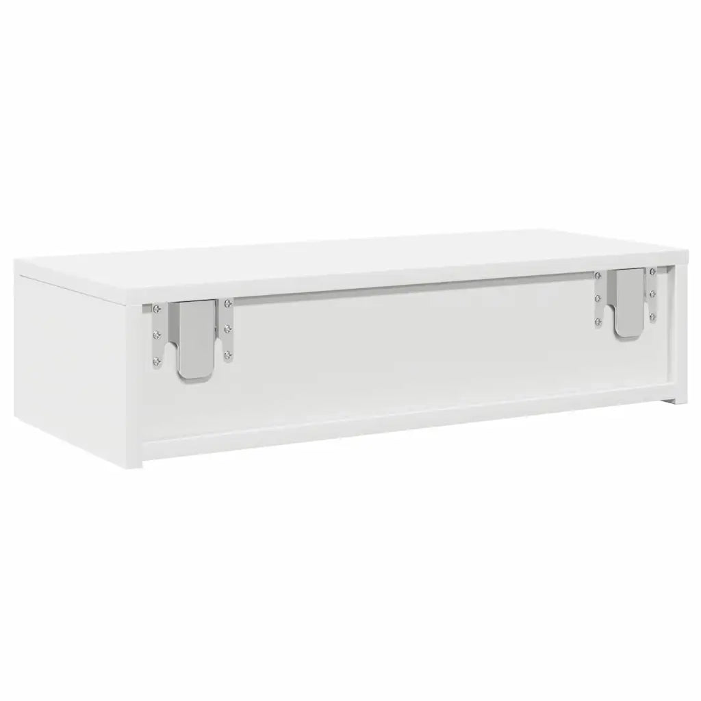 Scaffale a Parete con Cassetti Bianco 60x26,5x15 cm Truciolato 859968
