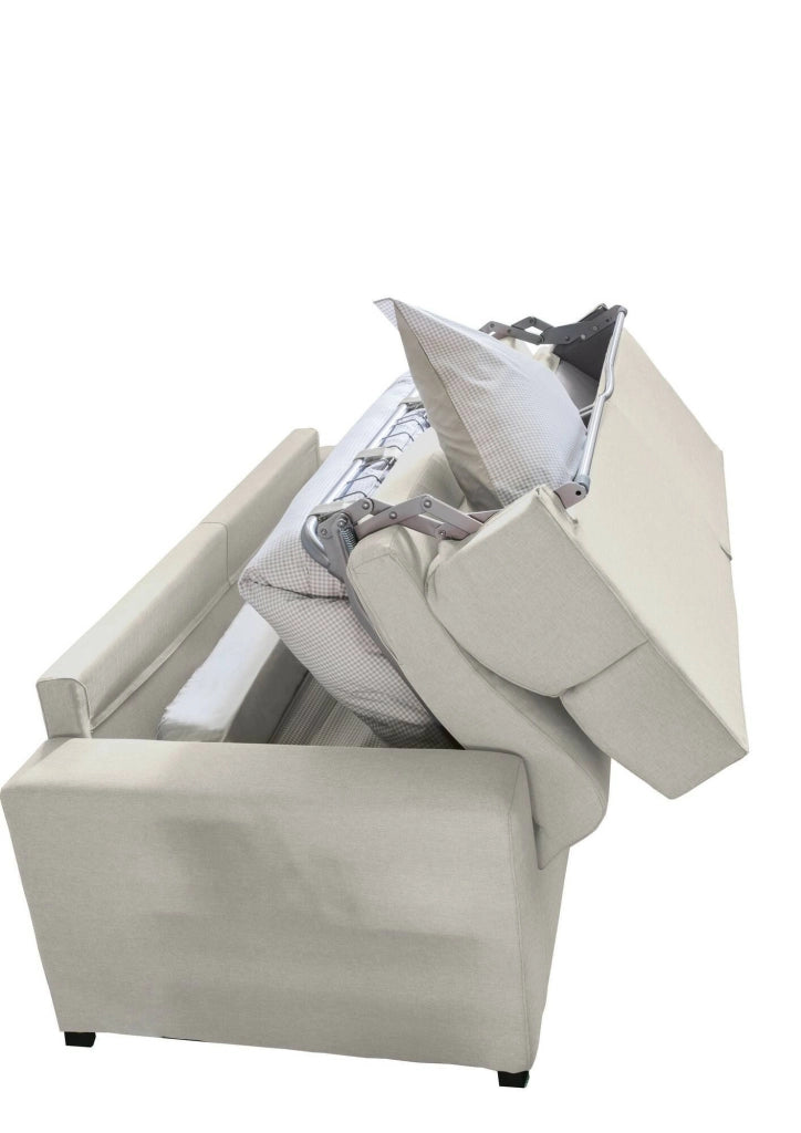 Sonico, Divano Letto 2 Posti Sfoderabile Made in Italy, 200x95 cm Beige