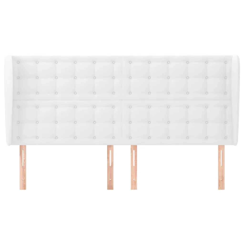 Testiera | Testata ad Orecchio Bianca 163x23x118/128 cm in Similpelle