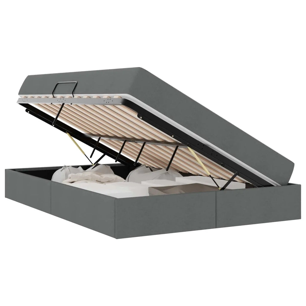 Letto con contenitore e materasso Grigio scuro 140 x 200 cm 3399665