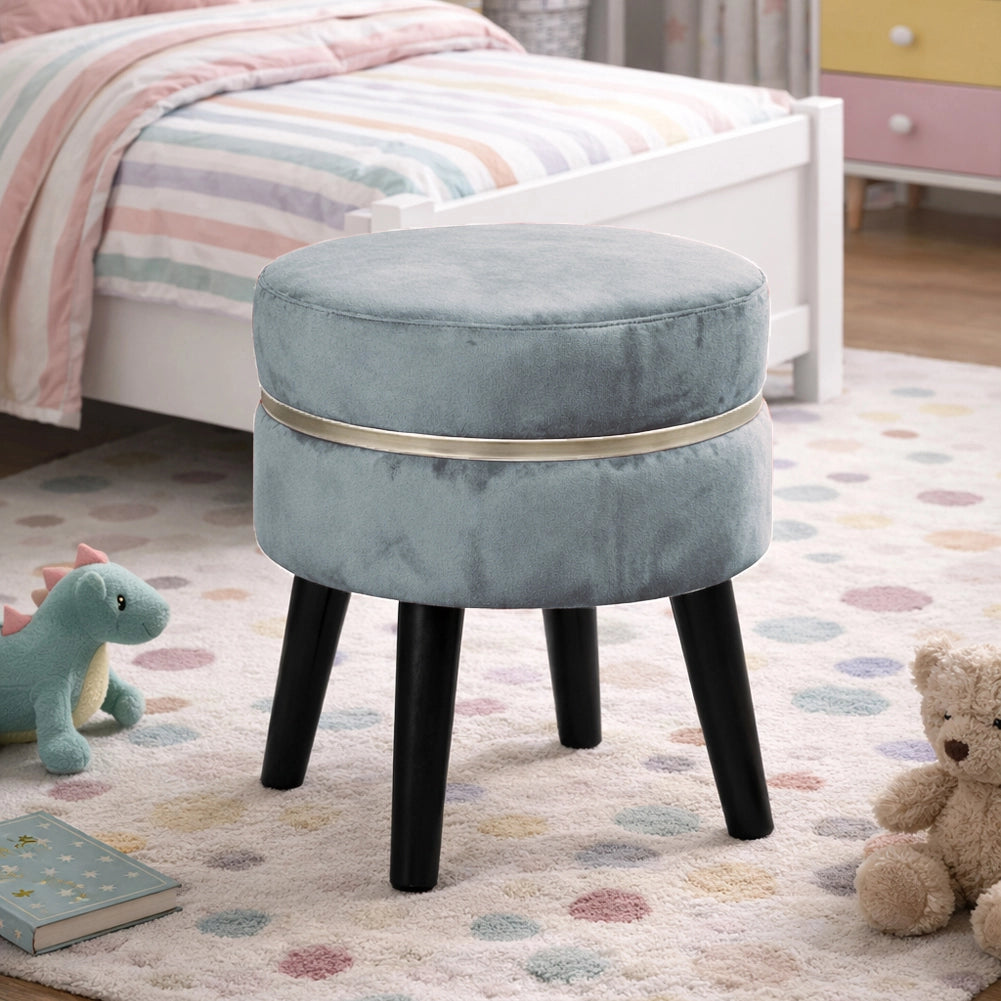 Pouf Sgabello Rotondo Cielo Design Moderno Poggiapiedi con Rivestimento Velluto