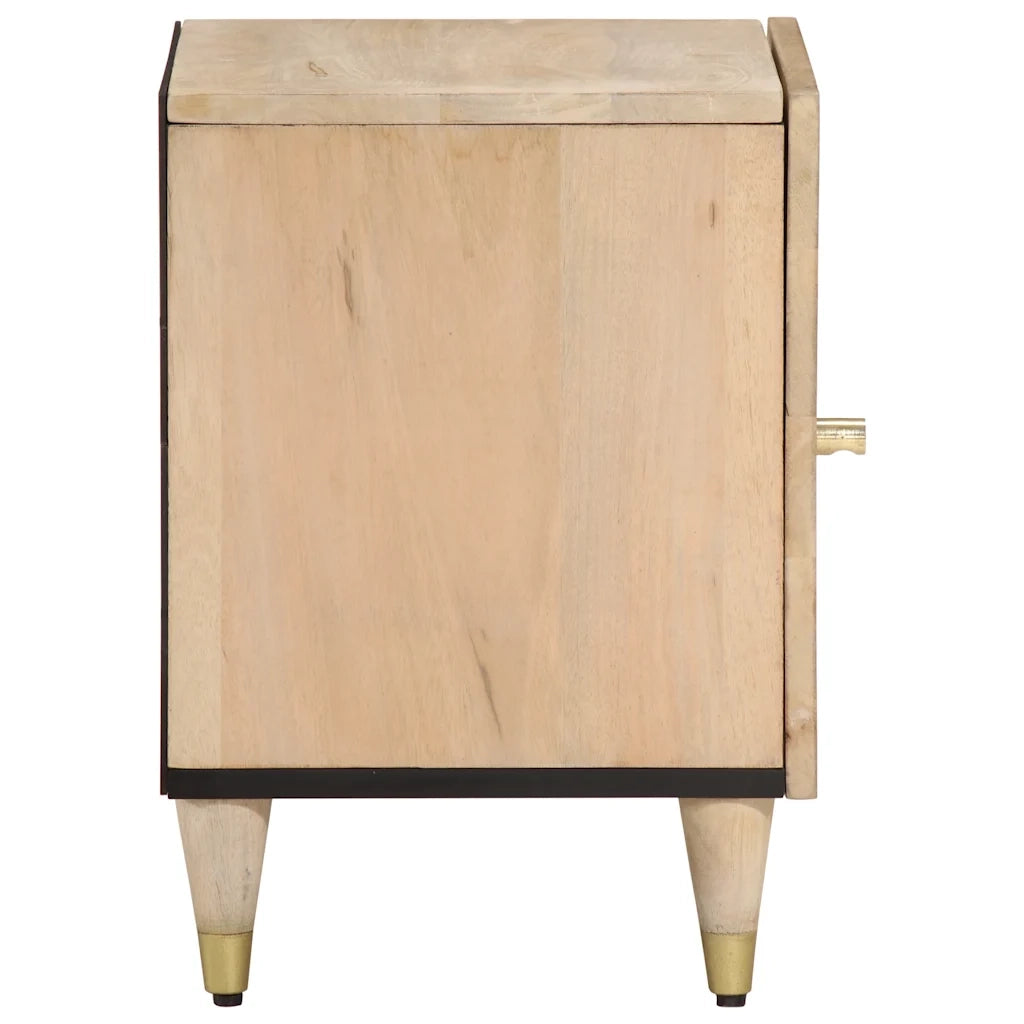 Comodini 2pz 40x33x46 cm in Legno Massello di Mango 358245