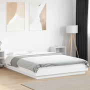 Giroletto con Luci LED-Struttura Letto Bianco 120x200 cm in Legno Multistrato