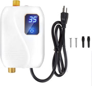 Riscaldatore d'acqua - Acqua calda - Scaldabagno ad alta efficienza - Scaldabagno energetici - Scaldabagno compatti - Mini-scaldabagno elettrico - per cucine familiari, bagno - 12 x 20 cm - Bianco