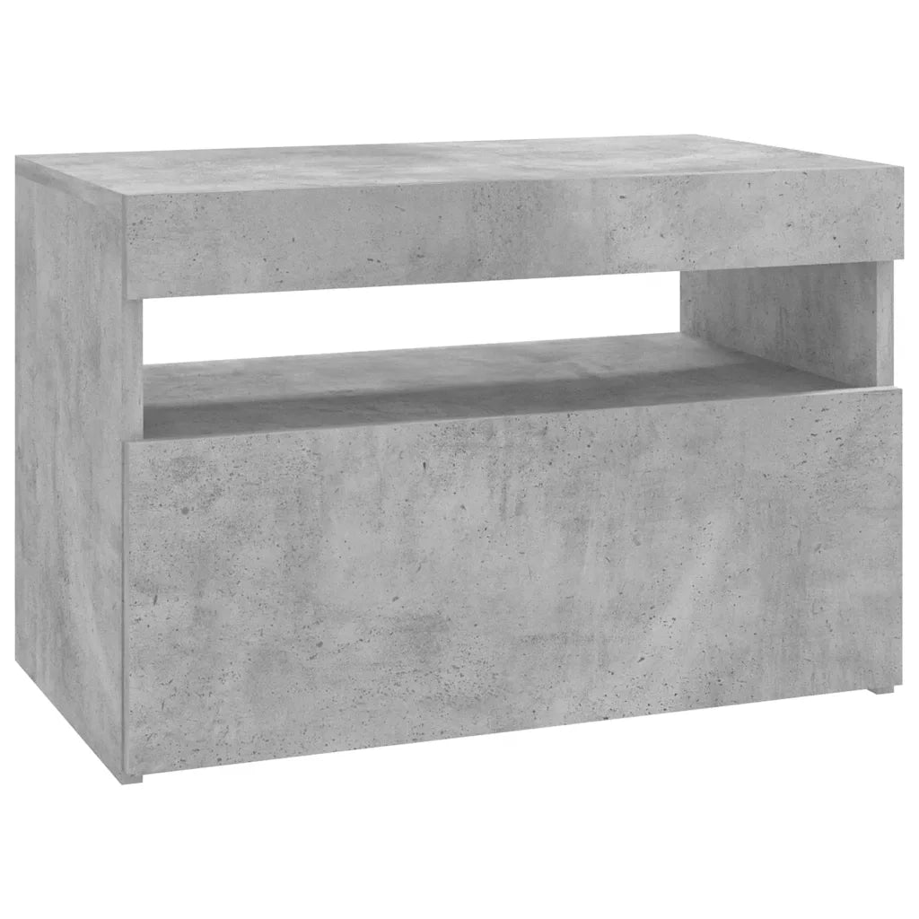 Mobile Porta TV con Luci LED Grigio Cemento 60x35x40 cm 804417