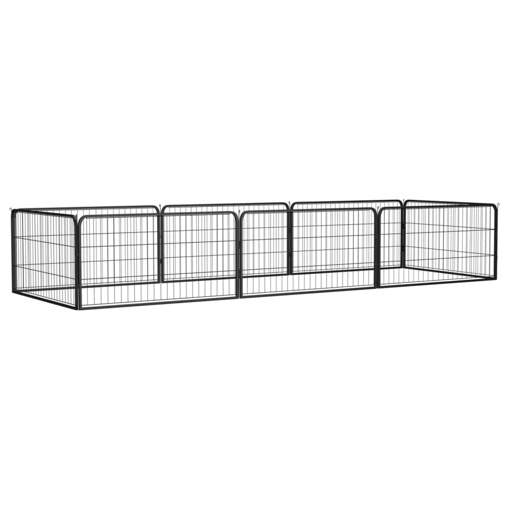 Recinto per cani 8 pannelli 100 x 50 cm acciaio verniciato a polvere nero 02_0043648