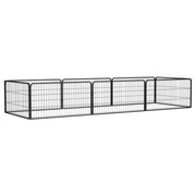 Recinto per cani 8 pannelli 100 x 50 cm acciaio verniciato a polvere nero 02_0043648