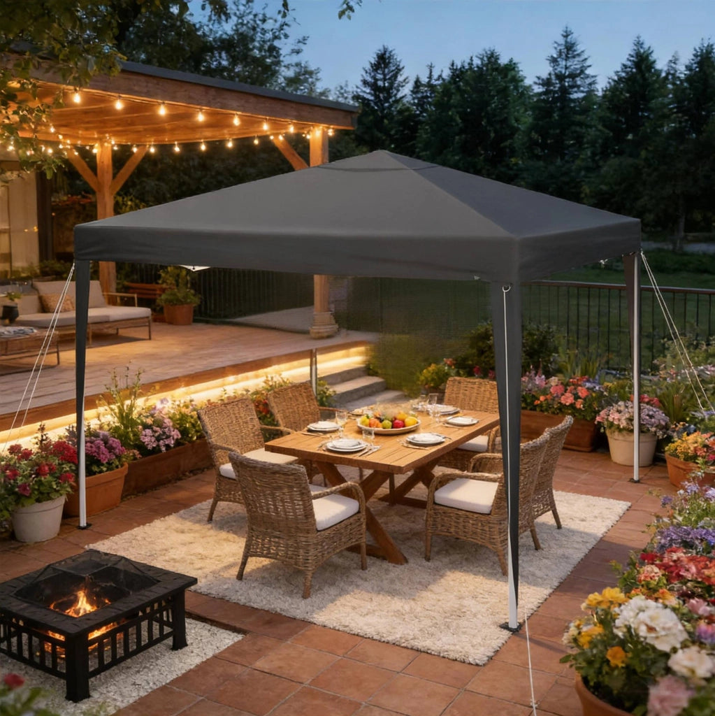 Gazebo pieghevole 3x3 m antracite con borsa da trasporto