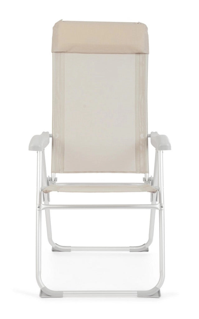 Set 4 Sedie Sdraio Pieghevole 57x65x110 cm in Alluminio Cayo Grigio Ghiaccio