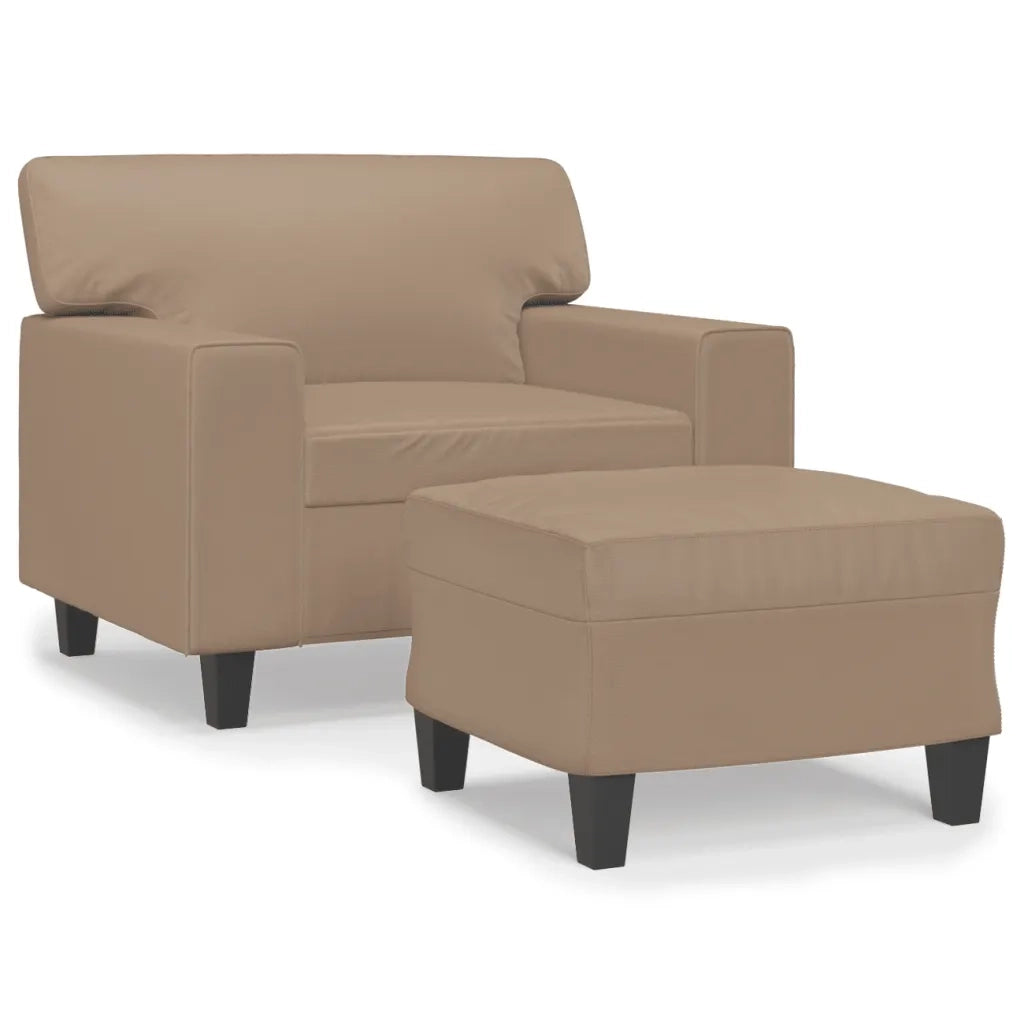 Poltrona con Poggiapiedi Cappuccino 60 cm in Similpellecod mxl 120712