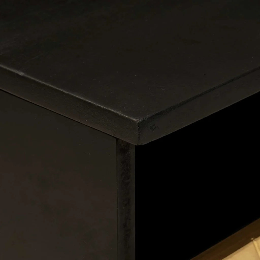 Tavolino da Salotto con Cassetto-Tavolino da soggiorno-Tavolo Nero e Oro 80 x 54 x 40 cm