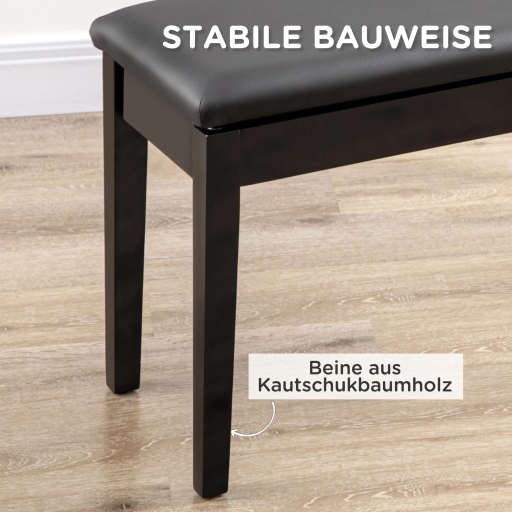 PANCHINA PER PIANOFORTE 75x35x49 cm Nero in legno