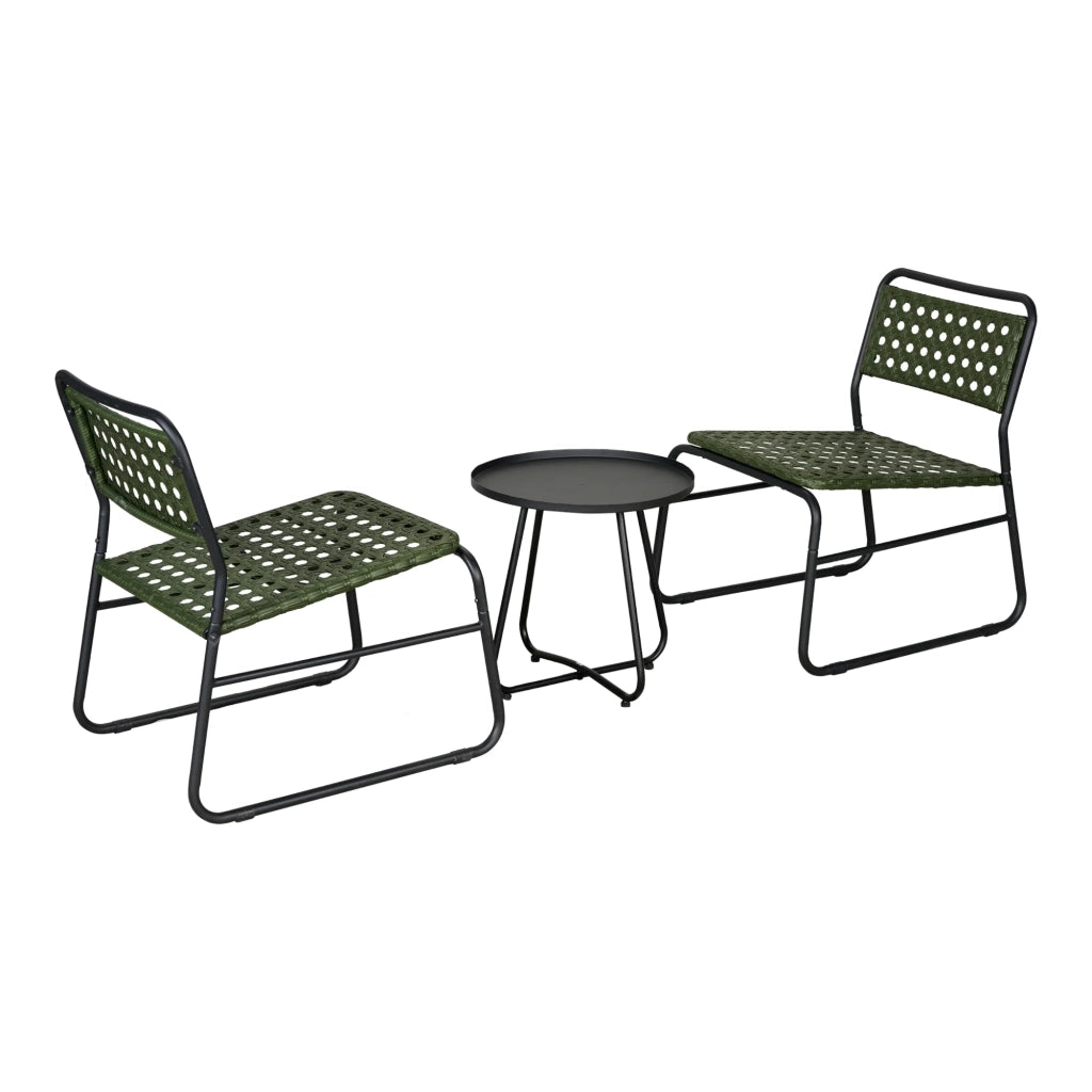 Set da bistrot con tavolino e 2 sedie verde e nero 03_0009407