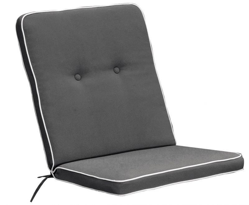 Cuscino da esterno per poltrona bassa, 92x48 cm con bordino Colore: Grigio