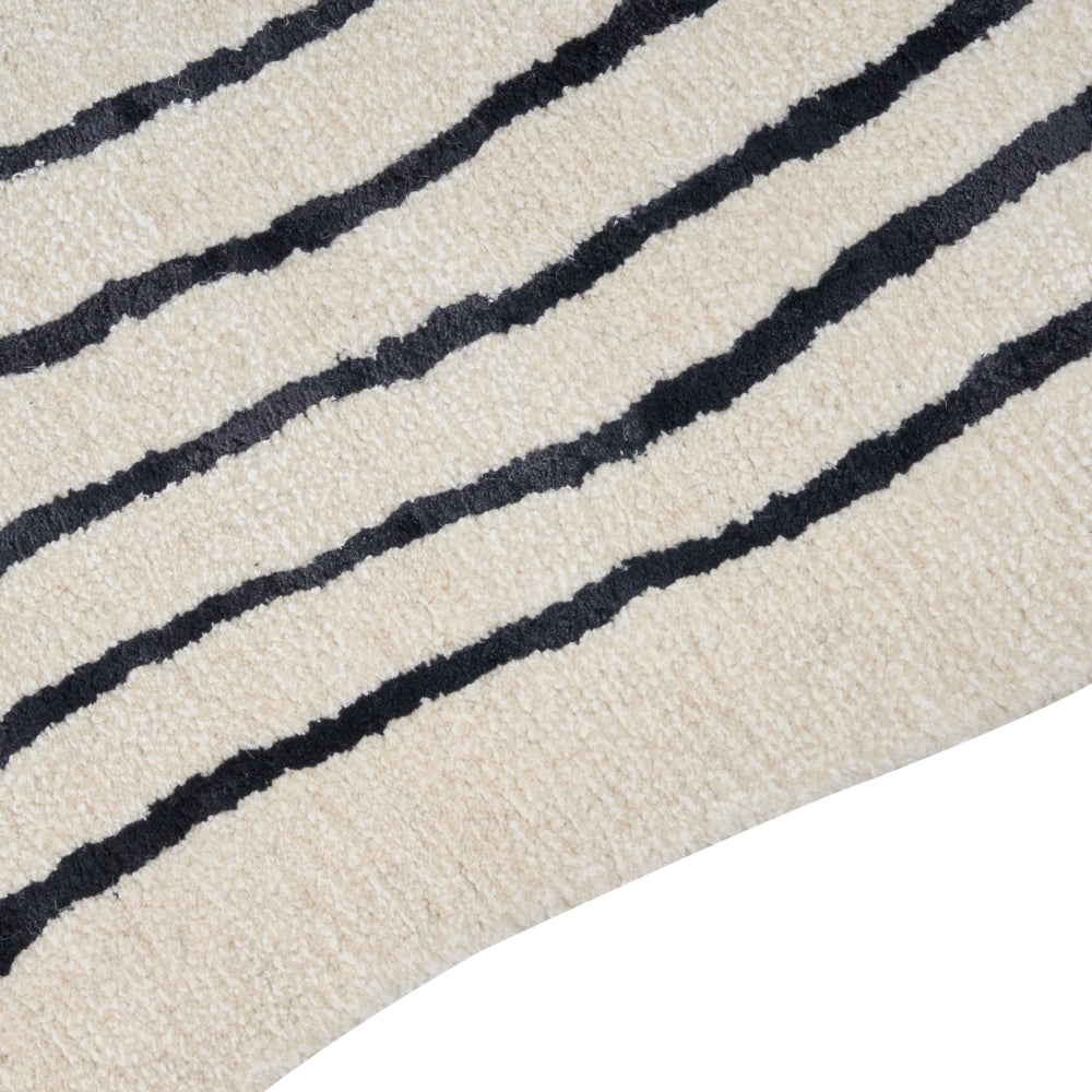 Tappeto Beige Viscosa e Lana Forma Irregolare 200 x 300 cm Stile Moderno Glam