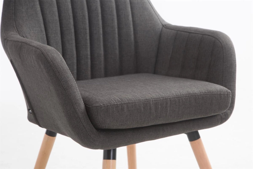 Poltroncina Florian in tessuto grigio scuro,natura
