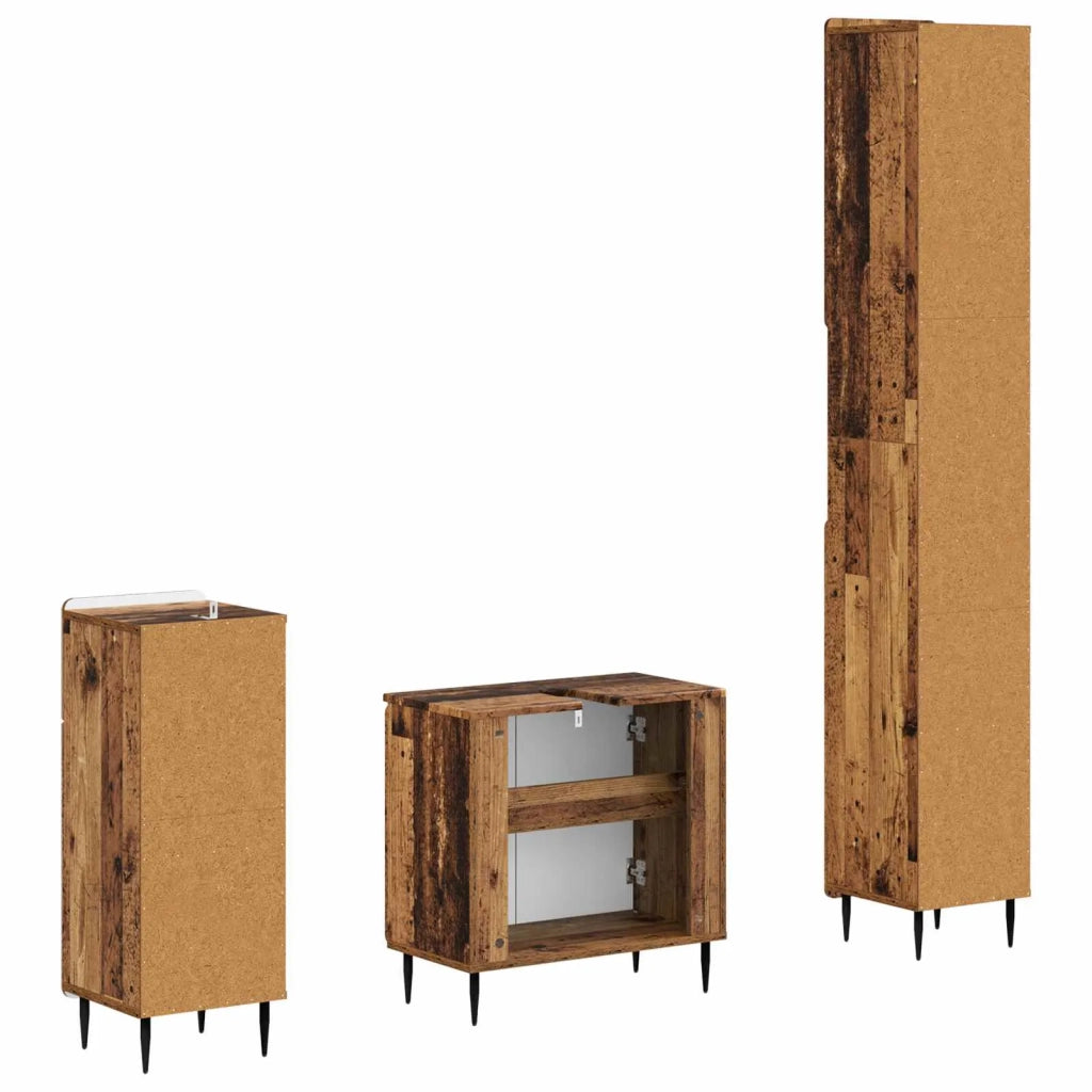 Set di armadietti da bagno in 3 pezzi ZWOLLE 3417844