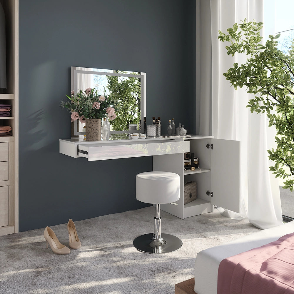 Vicco Tavolo da toeletta Bianco 100 cm 4 parti