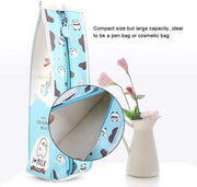 Etui creativo per cartoni di latte con grande capacità - tasca per pennarelli con chiusura a rittensione - colore blu .