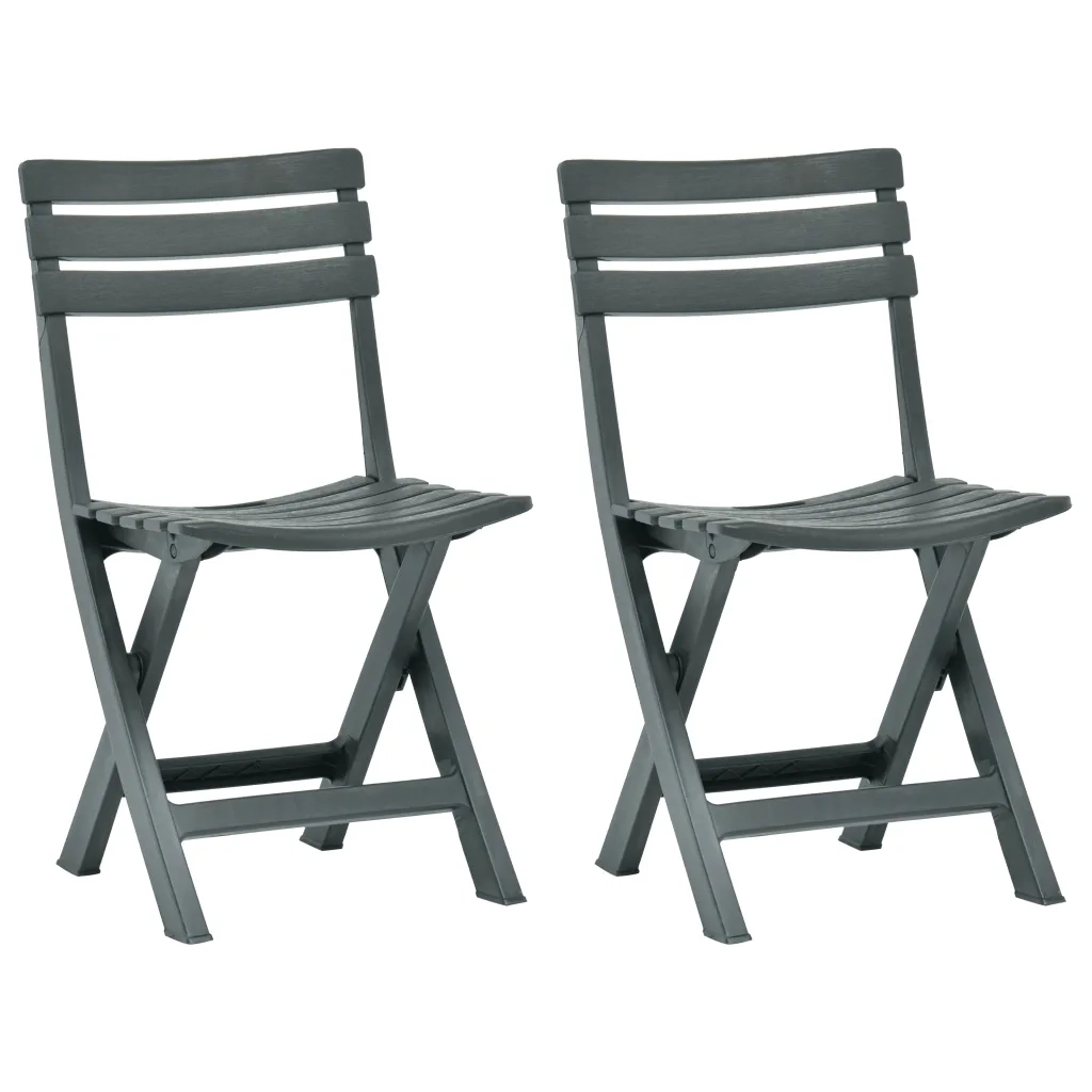 Sedie da Giardino Pieghevoli 2 pz in Plastica Verde cod mxl 23396