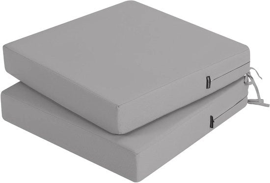 Cuscini per sedie acqua resistenti per esterno - 2 pezzi - grigio chiaro - 40 x 40 cm