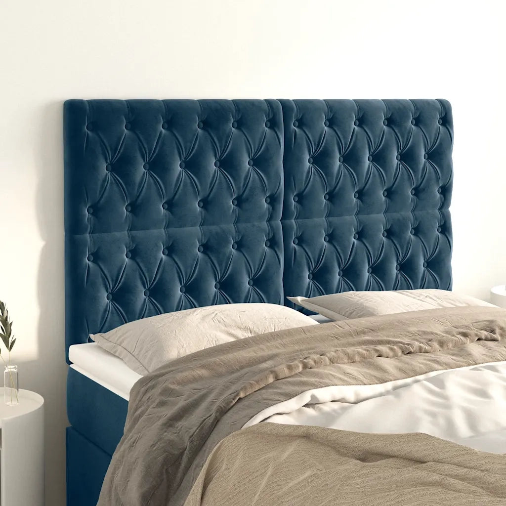 Testiera Blu Scuro 160x7x118/128 cm Velluto 3116726