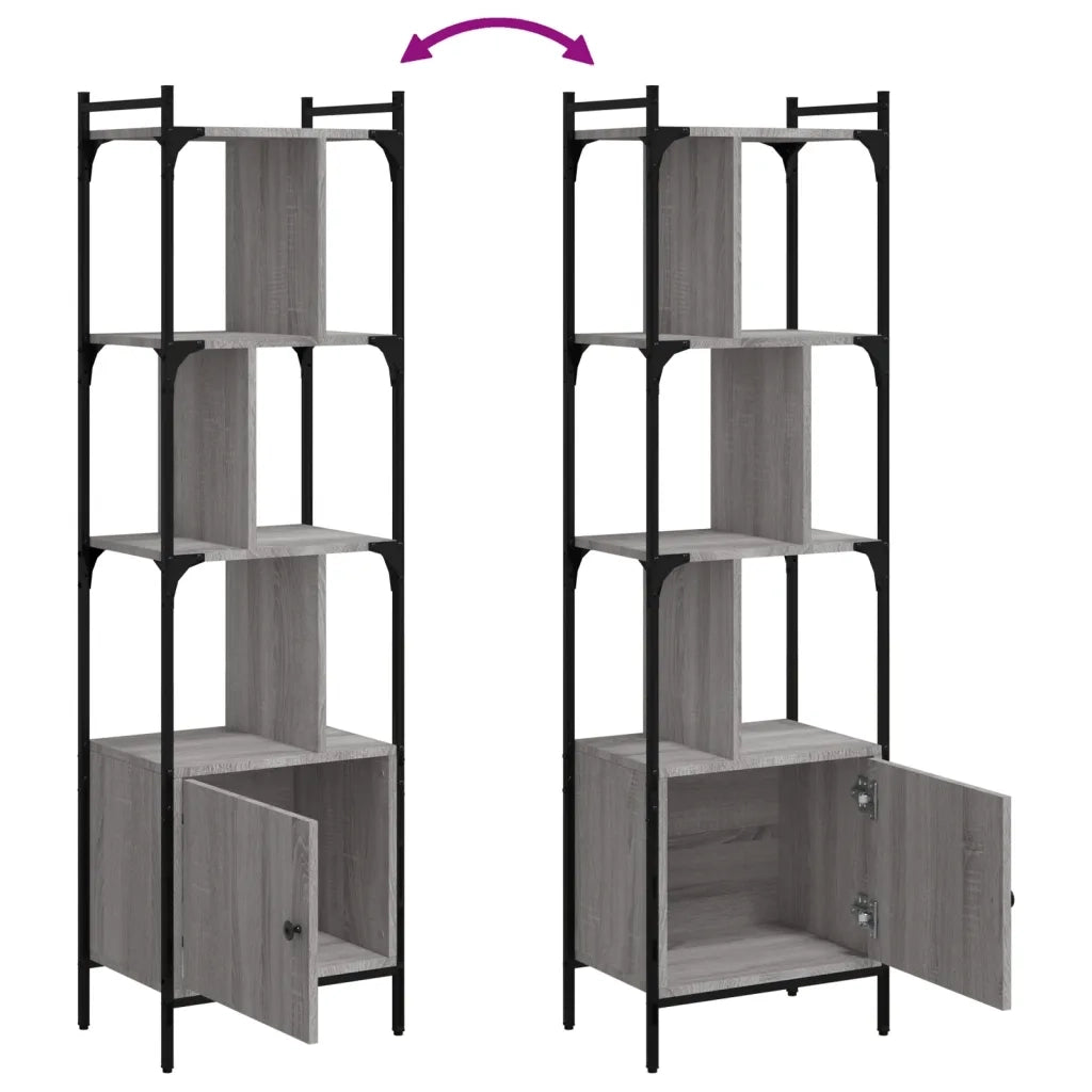 Libreria Anta-Scaffale per Libri-Mobile di Stoccaggio Grigio Sonoma 44,5x30x154,5 cm Legno Multistrato