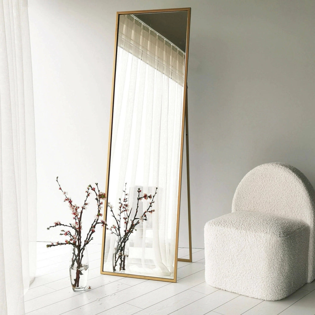 Becrux, Specchio Materiale Struttura in Metallo, 60x170h cm oro