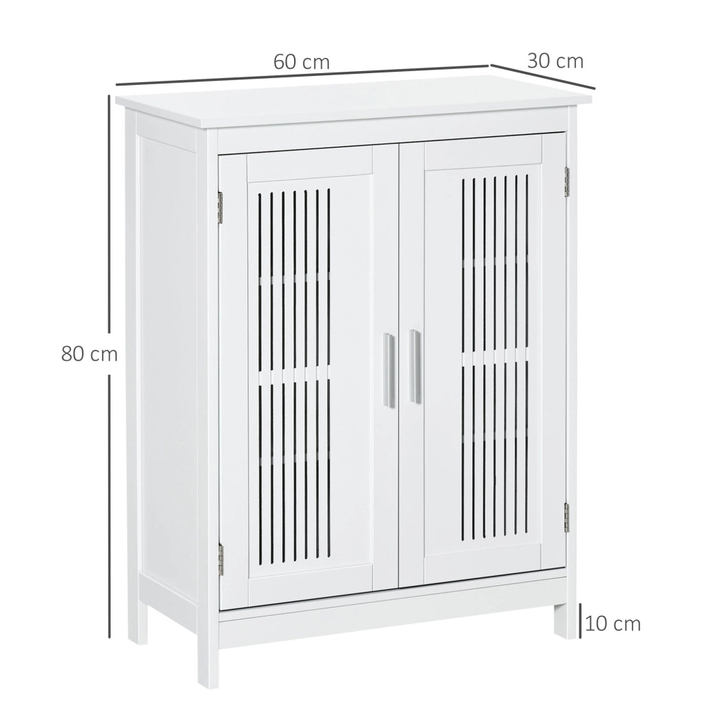 Armadietto Bagno con 3 Ripiani Regolabili e Ante ¨C Zephmum ¨C 60x30x80 Bianco
