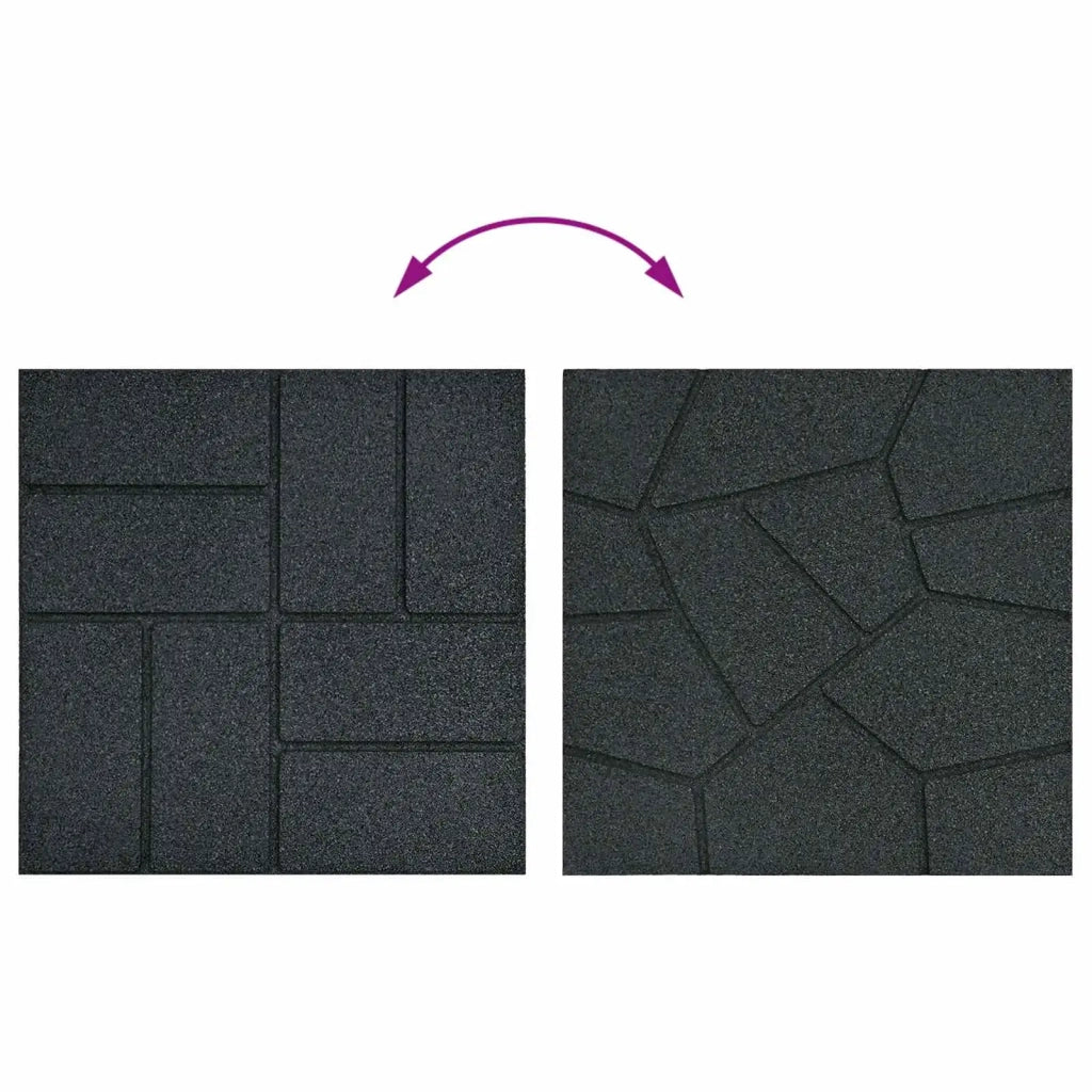 Pietra da Passo 6 pcs Nero 40,5 x 40,5 x 2 cm Gomma 42030072