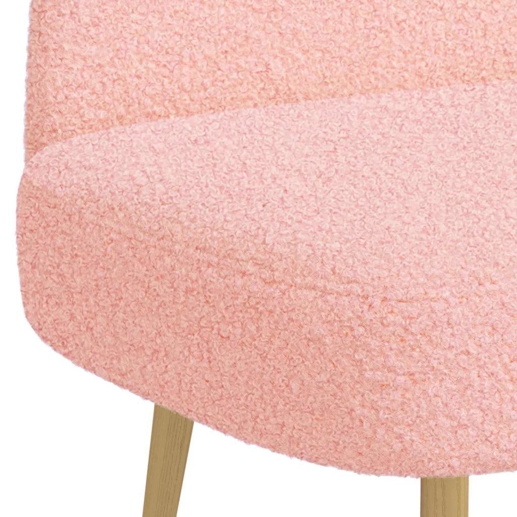 Panchina imbottita con schienale Rosa 110 x 60 x 76 cm Bouclé 42040772
