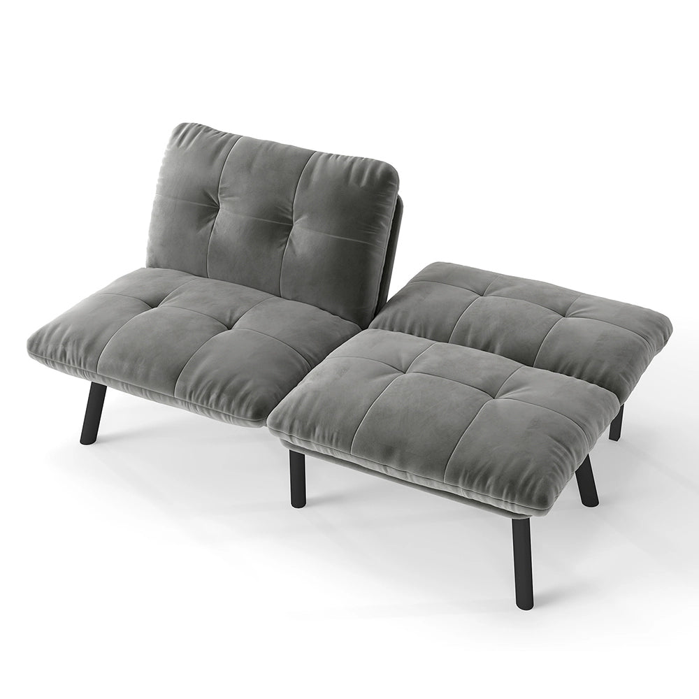 Divano letto - Xylo - 2 posti pieghevole grigio futon poco ingombrante