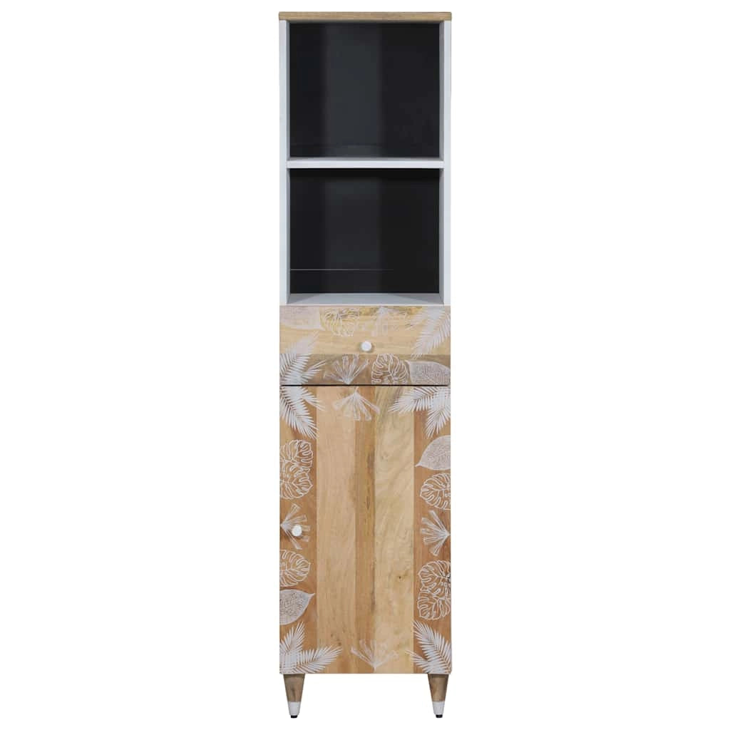 Mobiletto da bagno moderno con spazio di archiviazione 38 x 33,5 x 160 cm in legno massello di mango 02_0057851