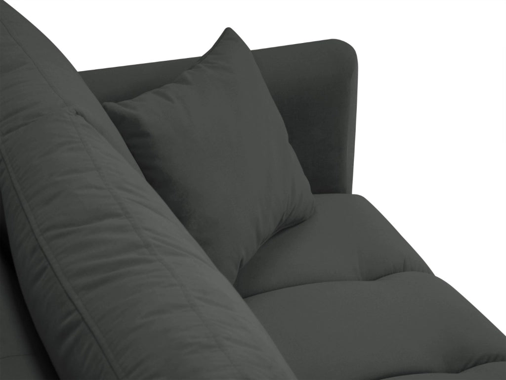 Cosmopolitan Design - Divano "Hastings" 3 posti in velluto grigio scuro 