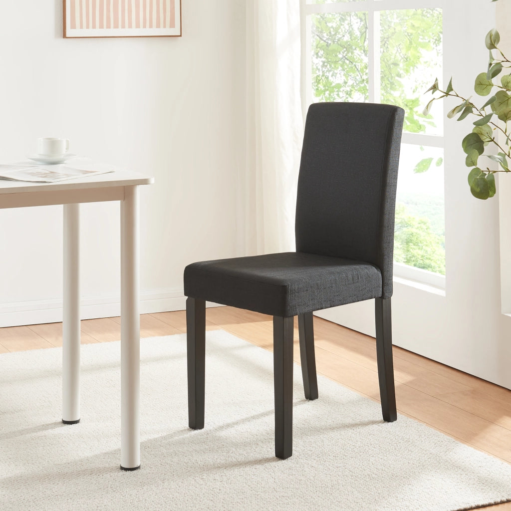 Set Hamburg di 2 Sedie Imbottite da Sala con Rivestimento in Tessuto Nero [en.casa]