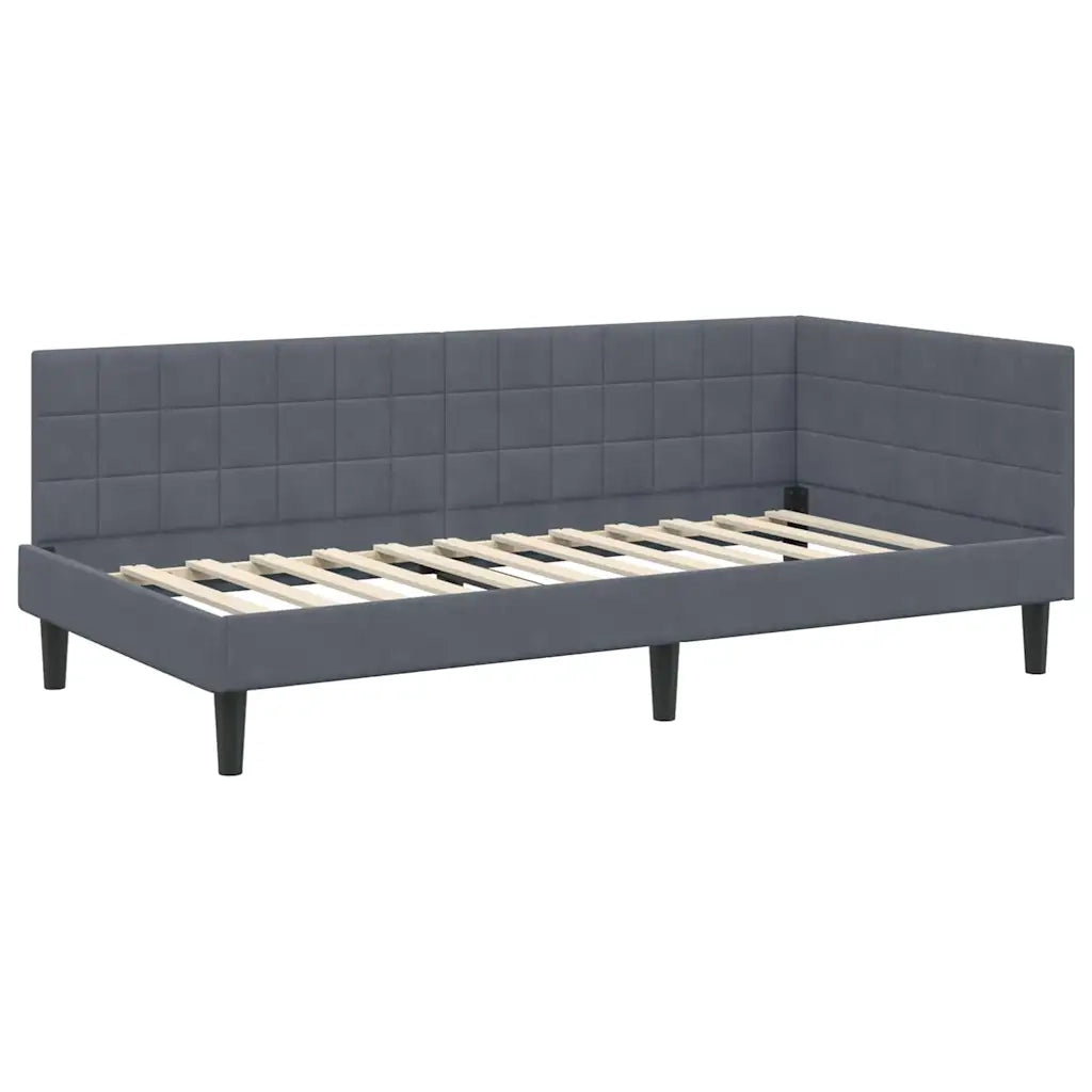 Cornice del letto ad angolo Grigio scuro 100 cm x 200 cm