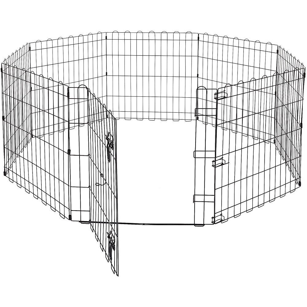 Trade Shop - Recinzione In Metallo Per Cani Pieghevole Per Esercizio 152,4 X 152,4 X 60,9 Cm -