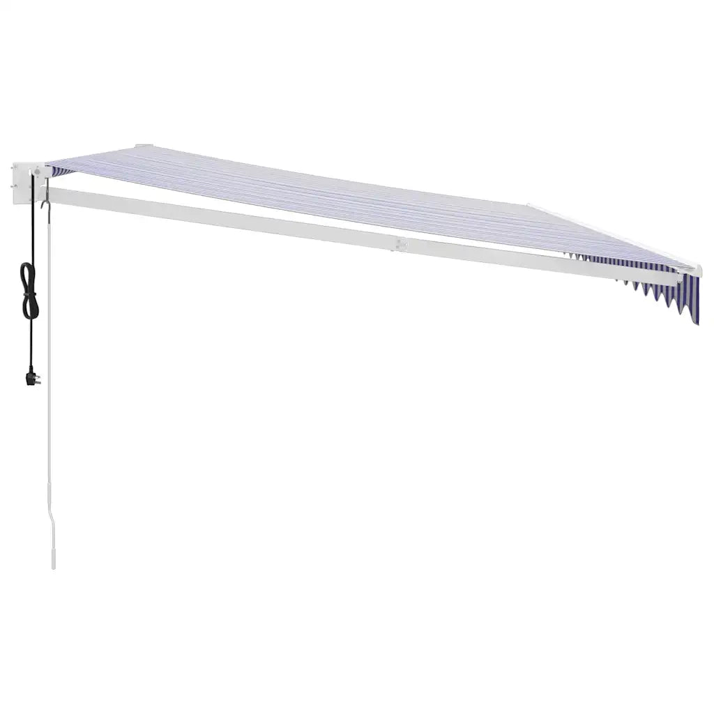 Tenda Sole Automatica Retrattile Blu e Bianca 5x3 m