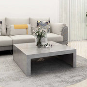 Tavolino da Salotto-Tavolino da soggiorno-Tavolo Grigio Cemento 100x100x35 cm Truciolato 814395