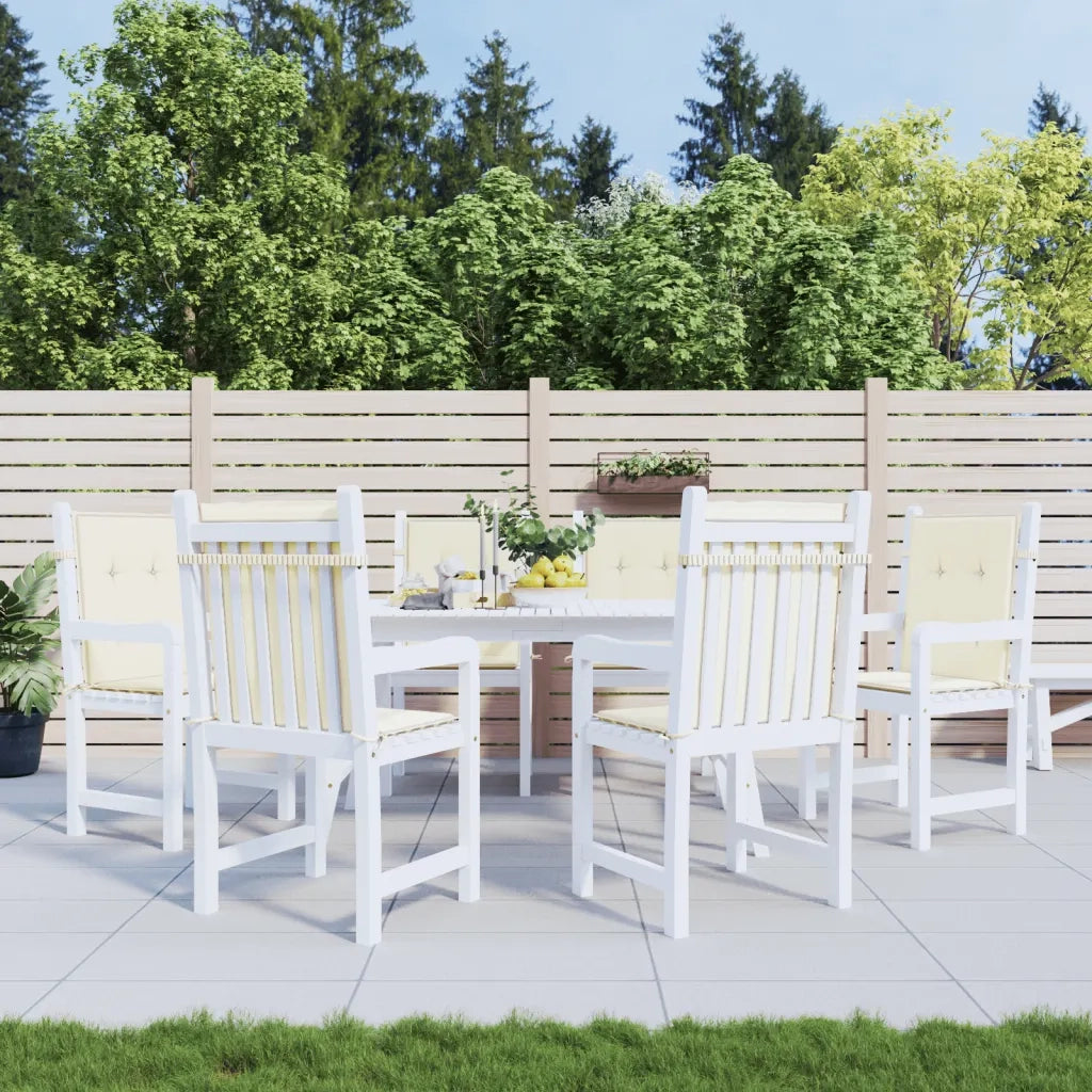 Cuscini per Sedia 6 pz | Cuscini per sedie Crema 100x50x3 cm in Tessuto Oxford
