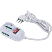 MULTIPRESA TRIAX BIPASSO + SCHUKO+ TERMICO RETAIL - BIANCO POSTI 3 2P+T 16A n°XMMQ 3X075 MT 12- 2 pezzi