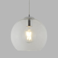 Sospensione Contemporanea Balls Acciaio Cromo Vetro Trasparente 1 Luce E27 D25Cm