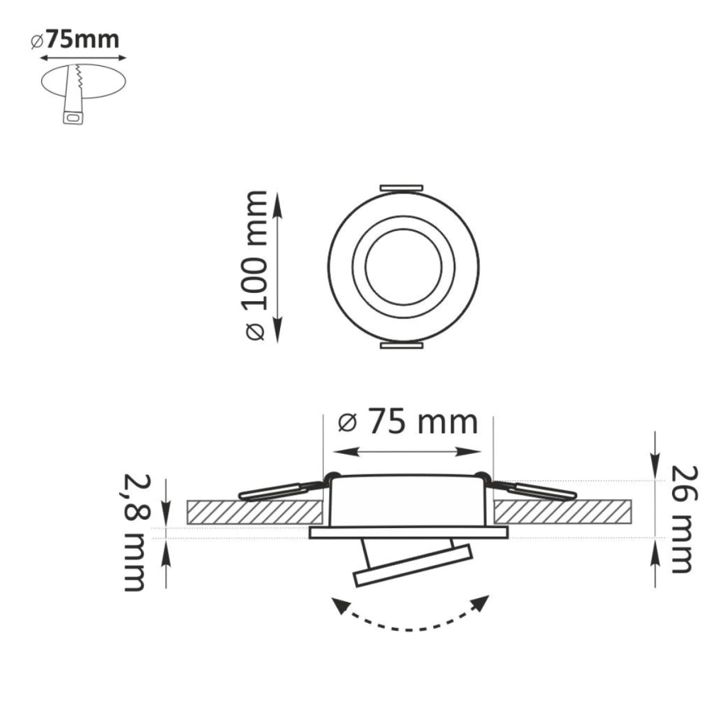 Polux FOBOS 7805 faretto incasso tondo MR16 12V bianco/argento