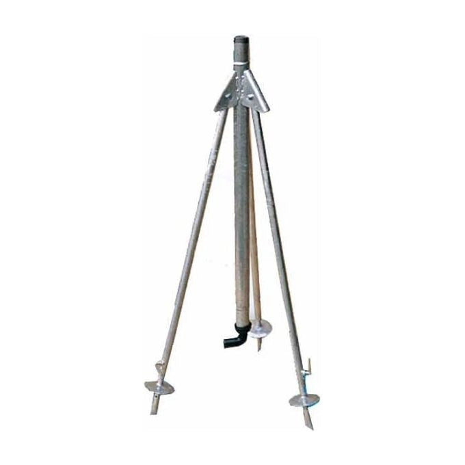 VALLA Supporto Irrigatori 3-4'' F mm 20 in Acciaio Zincato con Altezza Regolabile Attacco Filettato e Portagomma in Nylon Curvo colore Nero