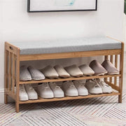 scarpiera Scarpiera per la casa Scarpiera Scarpiera in Legno Scarpiera a 2 Piani con ripiano per Scarpe con Sedile Imbottito Scatola per Scarpe (Dimensioni : 50 X 30 X 50 cm)