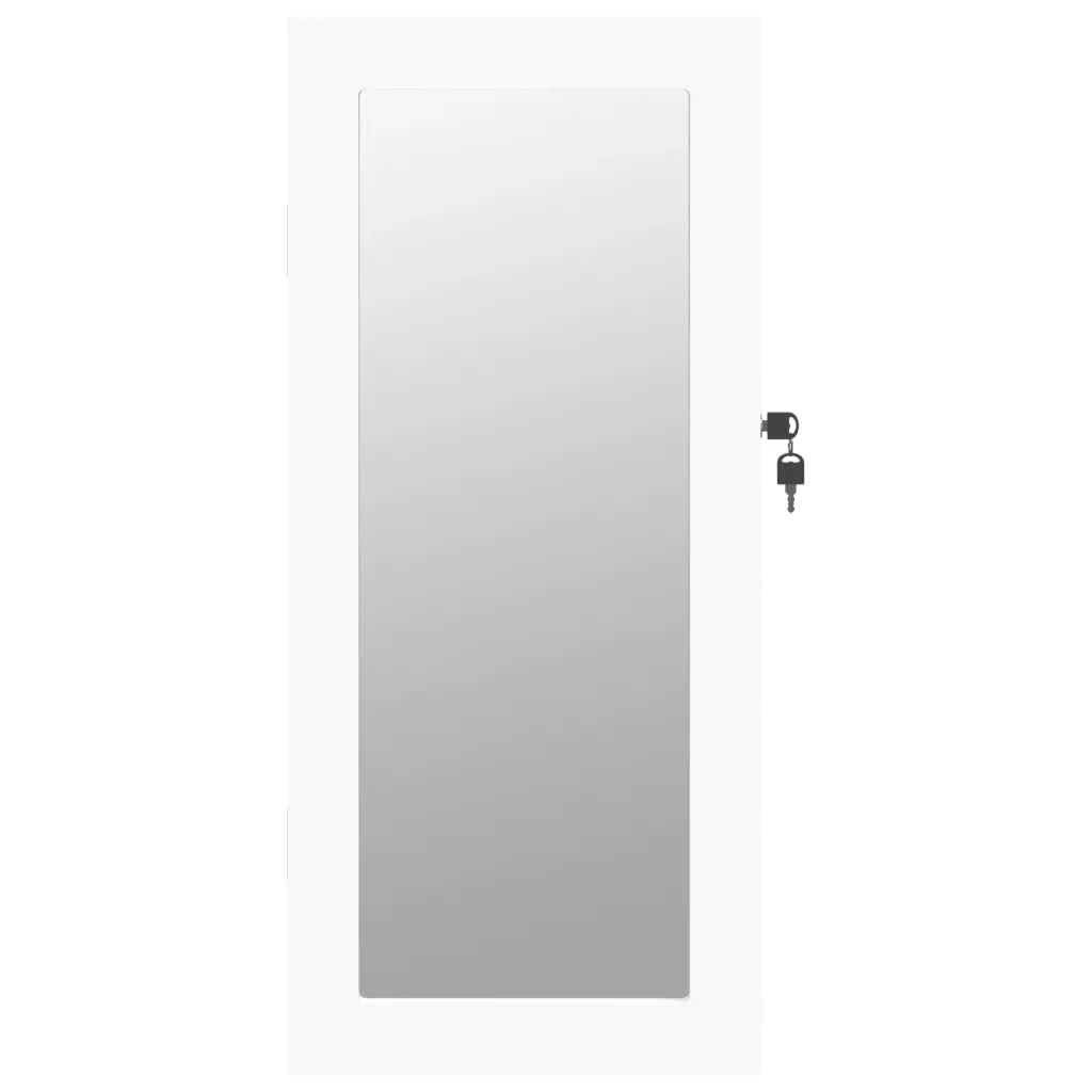 Armadio Portagioie con Specchio a Muro Bianco 30x8,5x67 cm 353208